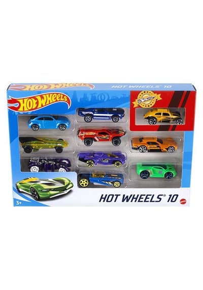 Hot Wheels Set Of 10 1:64 Scale Toy Trucks And Cars For Kids And Collectors, Styles May Vary