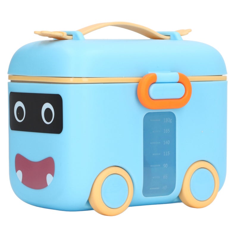 Baby Travel Milk Powder Box Blue Premium PP Material Strengthen Sealing - Large Capacity Multifunction Milk Powder Dispenser for Outdoor Travel Baby Feeding - Image 5
