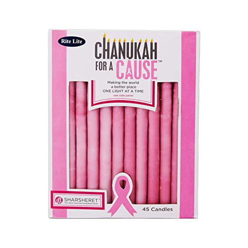 Rite Lite Chanukah for a Cause Pink Hanukkah Candles for Sharsheret - Bulk Pack of 45 - Decorative & Fits Most Menorahs Dripless Jewish Holiday Party Favors Accessories Decorations. - Image 2