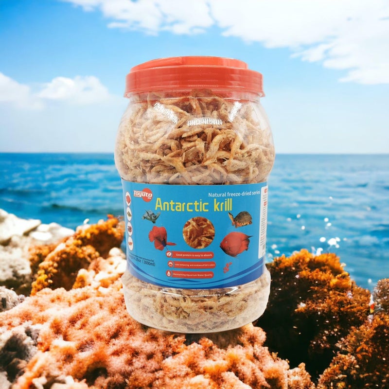 toyuto Premium Freeze-Dried Krill & Shrimp Mix - Ideal for Arowana, Koi, Tropical Cichlids, and Turtles - High-Protein Floating Aquarium Food (3000ml) - Image 3