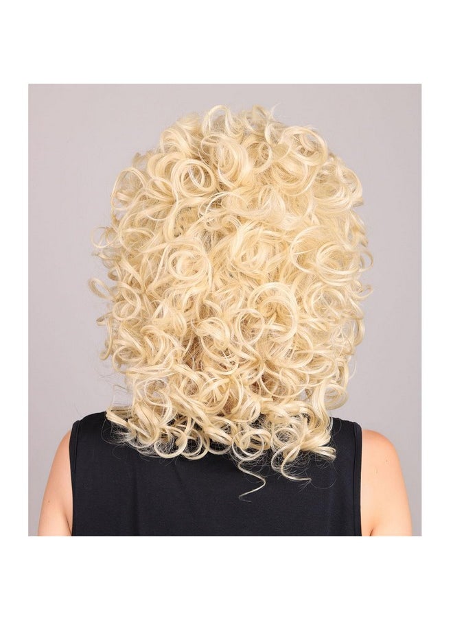 ColorGround Medium Long Curly Blonde 80S Rocker Wig For Women  - Image 5