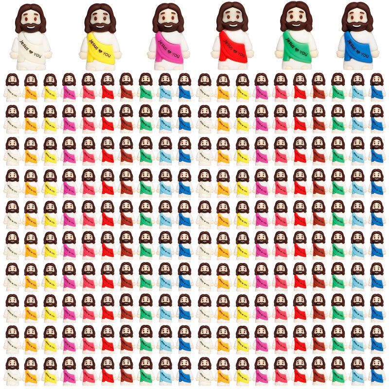 ajabavbd 200PCS Little Jesus Figures 10 Color Tiny Jesus Figurines in Bulk Mini Jesus Figure to Hide and Seek Religious Gifts for Easter Egg Stuffers Fillers Gifts Christian Gifts for Women Mom 200PCS - Image 2