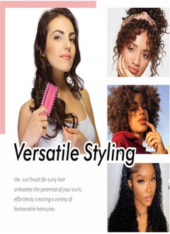 ZUKIMM 2024 New Curly Hair Brush, Bounce Curl Define Styling Brush, Wet Dry Detangler Hair Brush,The Essential Tool For Shaping And Styling Your Curls, Achieve Perfectly Defined Curls (Pink)  - Image 5
