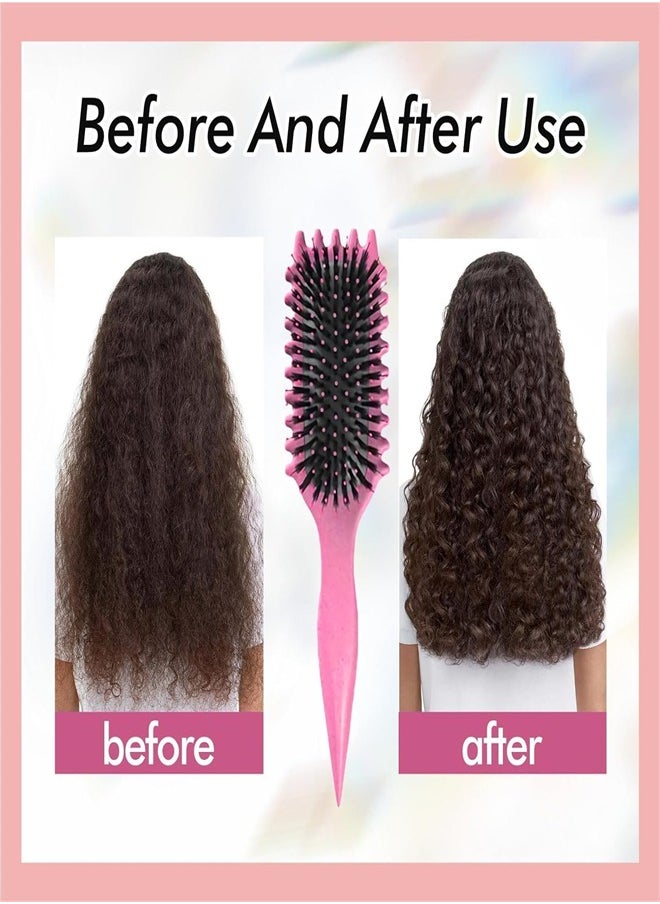 ZUKIMM - 2024 New Curly Hair Brush, Bounce Curl Define Styling Brush, Wet Dry Detangler Hair Brush,The Essential Tool For Shaping And Styling Your Curls, Achieve Perfectly Defined Curls (Pink) - Image 1