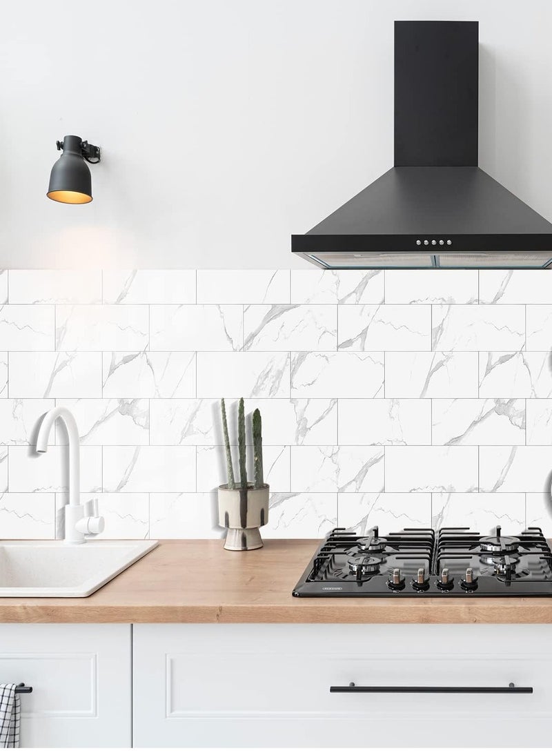 CityRiya-Long Decorative 3D Wall Panels 3D Wall Panels 16PCS 20.32*10.16cm 3D Wall Sticker Self-Adhesive Wall Panels Waterproof PE Foam Wallpaper Brick Wallpaper for Kichen Living Room TV Wall Decor - Image 2