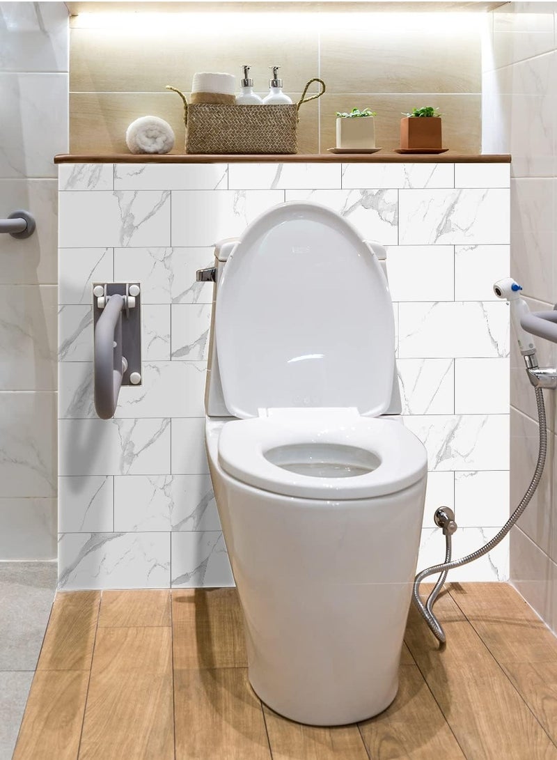 CityRiya-Long Decorative 3D Wall Panels 3D Wall Panels 16PCS 20.32*10.16cm 3D Wall Sticker Self-Adhesive Wall Panels Waterproof PE Foam Wallpaper Brick Wallpaper for Kichen Living Room TV Wall Decor - Image 3