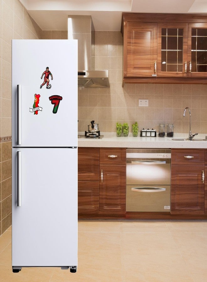 MAGIOO Cristiano Ronaldo Fridge Magnet Set of 3 - 3x3 Inch Premium MDF Magnets for Fridge, Locker & Office - Glossy Finish, Strong Back Magnet, Sports Fan Gift - Image 2