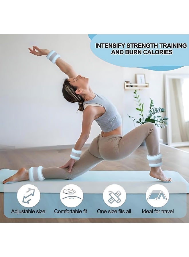 ALMiHomi Soft Ankle Weights Wrist Weights – 0.5kg Each (1 Pair), Adjustable Sandbag Fitness Weights for Women, Walking, Yoga, Home Workout & Slimming – Comfortable & Breathable Design - Image 2