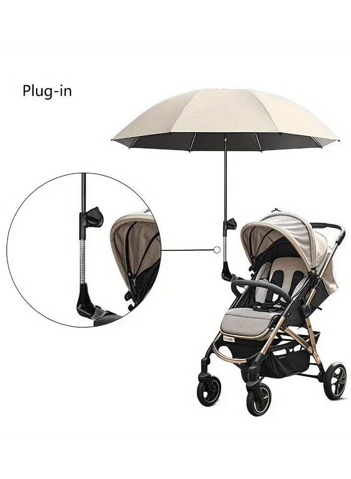 إم مياويان حامل مظلة عالمي لعربات الأطفال والكراسي المتحركة والدراجات الكهربائية – قابل للتعديل ومضاد للشمس والمطر - Image 1
