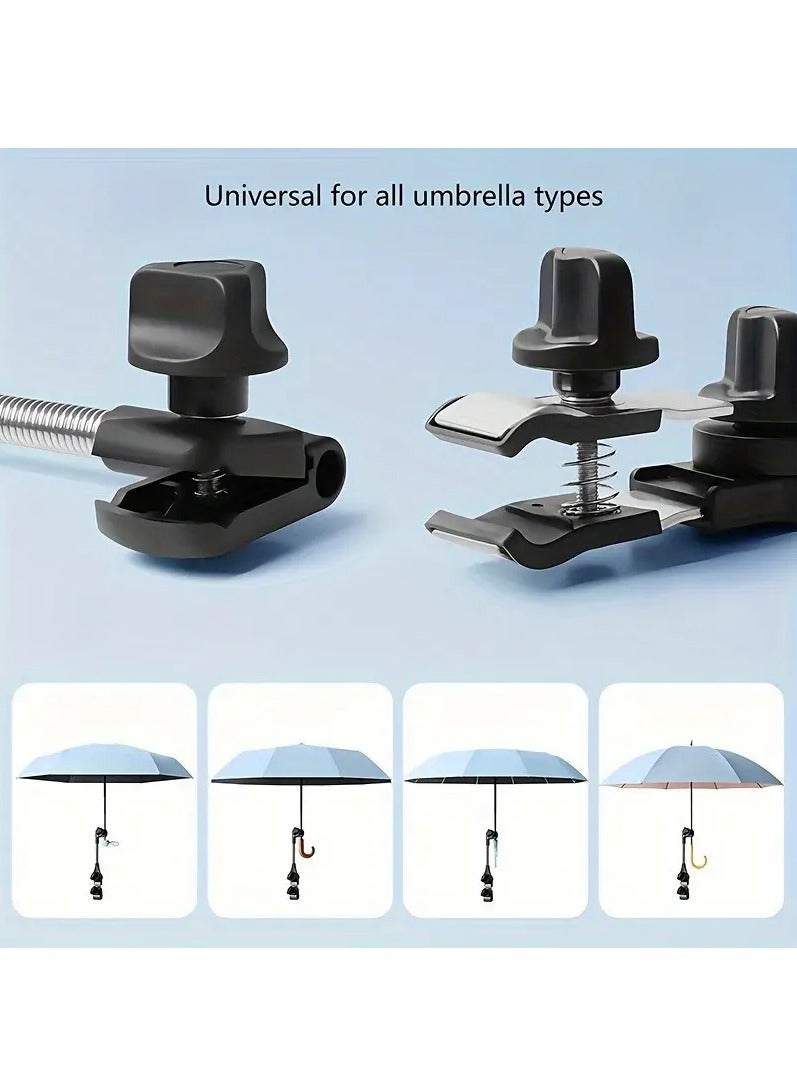 إم مياويان حامل مظلة عالمي لعربات الأطفال والكراسي المتحركة والدراجات الكهربائية – قابل للتعديل ومضاد للشمس والمطر - Image 2