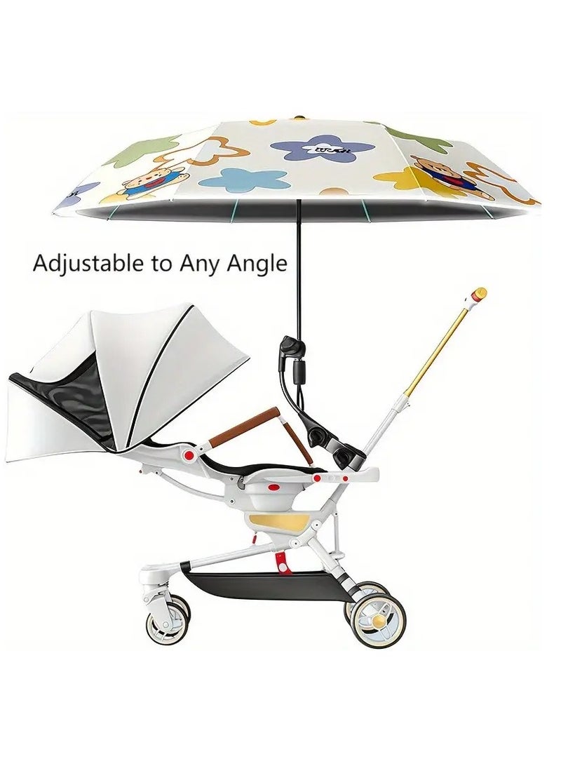 إم مياويان حامل مظلة عالمي لعربات الأطفال والكراسي المتحركة والدراجات الكهربائية – قابل للتعديل ومضاد للشمس والمطر - Image 3