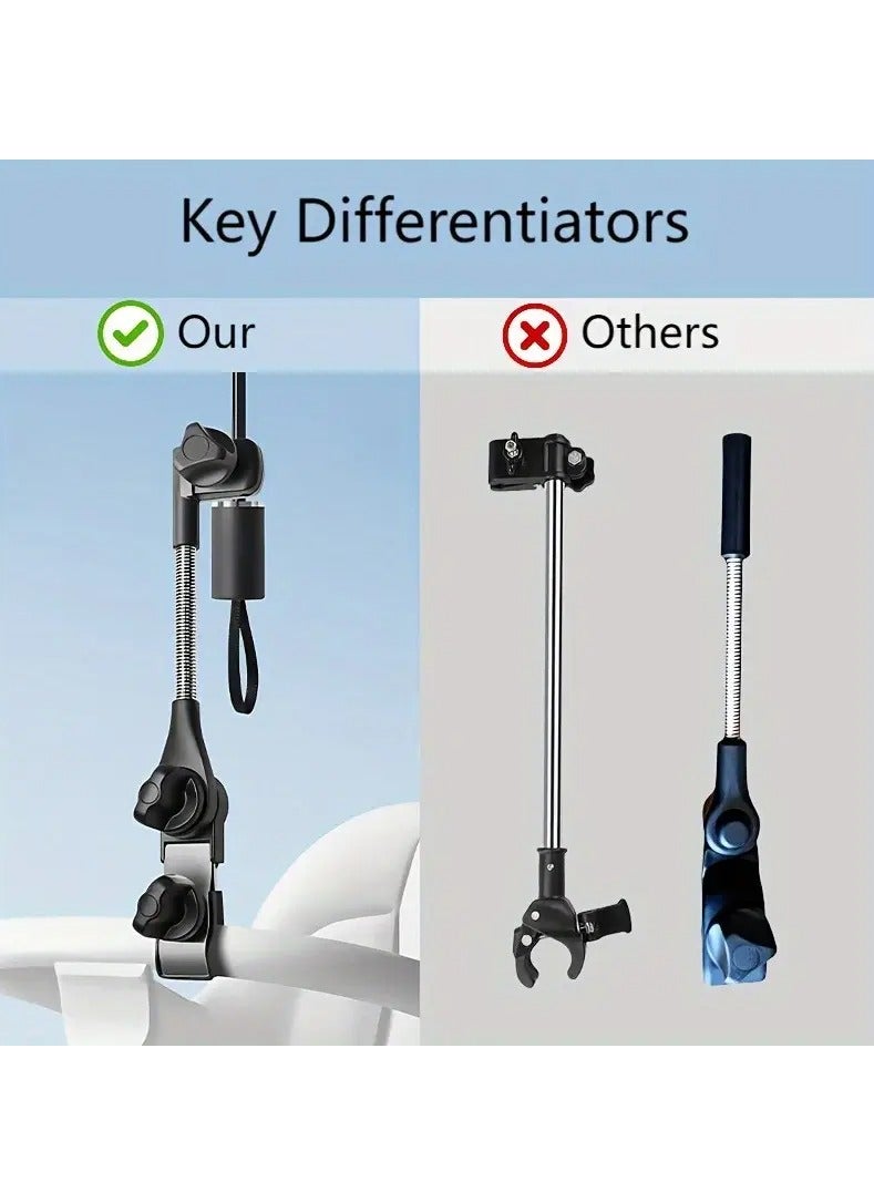 إم مياويان حامل مظلة عالمي لعربات الأطفال والكراسي المتحركة والدراجات الكهربائية – قابل للتعديل ومضاد للشمس والمطر - Image 4