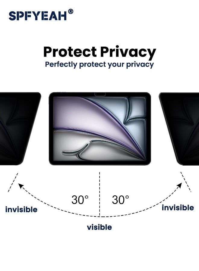 SPFYEAH Privacy Screen Protector for iPad Air 11 inch 7th (M3) 2025 / 6th (M2) 2024, [30° Anti-Spy][9H Hardness][Anti Scratch][Bubble Free][Case Friendly] Anti-Spy Tempered Glass Film for iPad Air 7/6, 1-Pack - Image 3