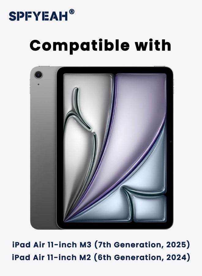 SPFYEAH Privacy Screen Protector for iPad Air 11 inch 7th (M3) 2025 / 6th (M2) 2024, [30° Anti-Spy][9H Hardness][Anti Scratch][Bubble Free][Case Friendly] Anti-Spy Tempered Glass Film for iPad Air 7/6, 1-Pack - Image 2