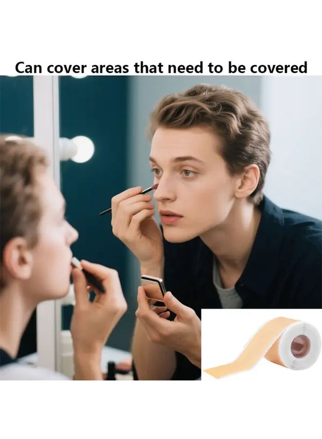 1pc Facial Covering Patch Concealer Tape Cover Sticker For Light Beige And Blemishes Invisible Adhesive For Makeup Sports Outdoor Halloween Christmas Decor - Image 1