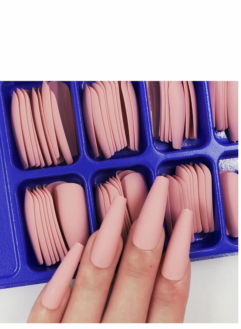 Excefore 400 قطعة اضغط لفترة طويلة على الأظافر ماتي نعش راقصة الباليه غطاء كامل نصائح الأظافر وهمية DIY بها بنفسك الاكريليك الأظافر كاذبة للنساء الفتيات مسمار الفن الديكور - Image 4