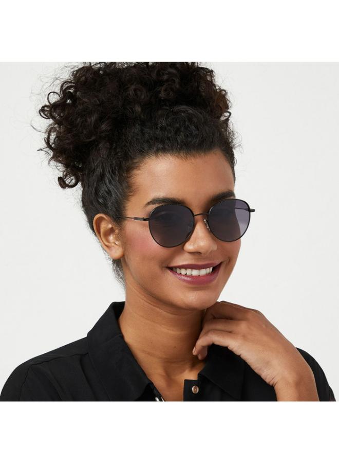 30Sundays FORGET-ME-NOT Women Gray Sunglasses - Frame Material: Metal - Lens Color: Gray- Frame Color: Black - Full Rim - Image 4