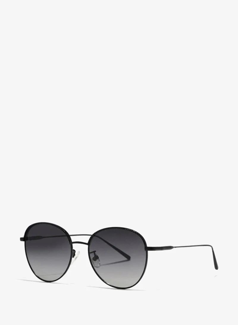 30Sundays FORGET-ME-NOT Women Gray Sunglasses - Frame Material: Metal - Lens Color: Gray- Frame Color: Black - Full Rim
