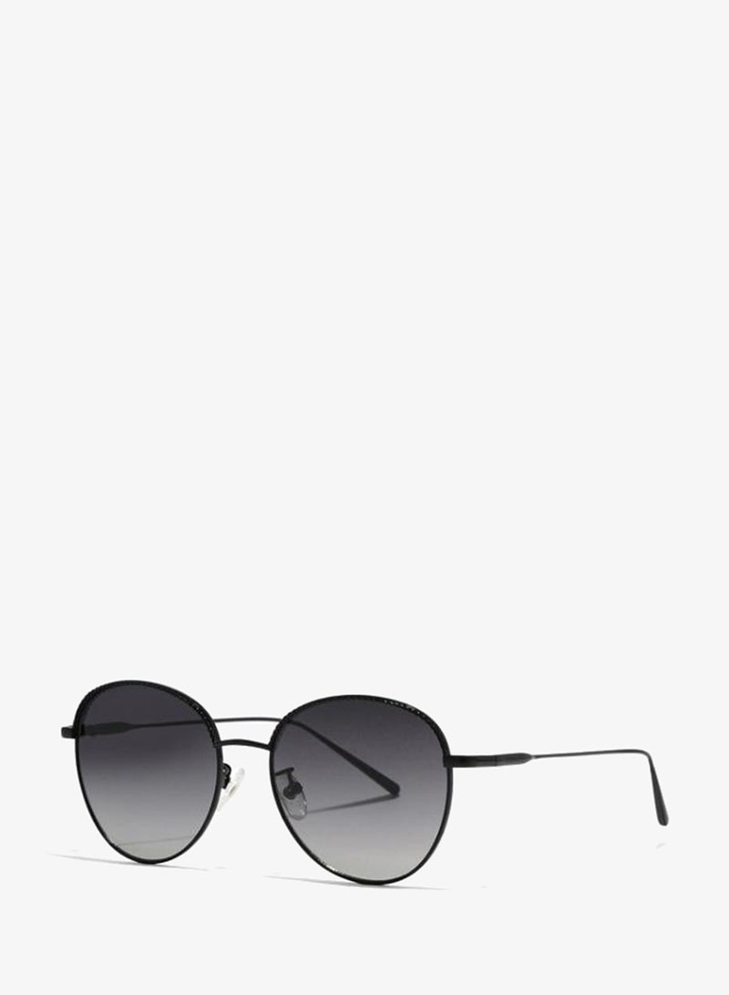 30Sundays FORGET-ME-NOT Women Gray Sunglasses - Frame Material: Metal - Lens Color: Gray- Frame Color: Black - Full Rim - Image 2