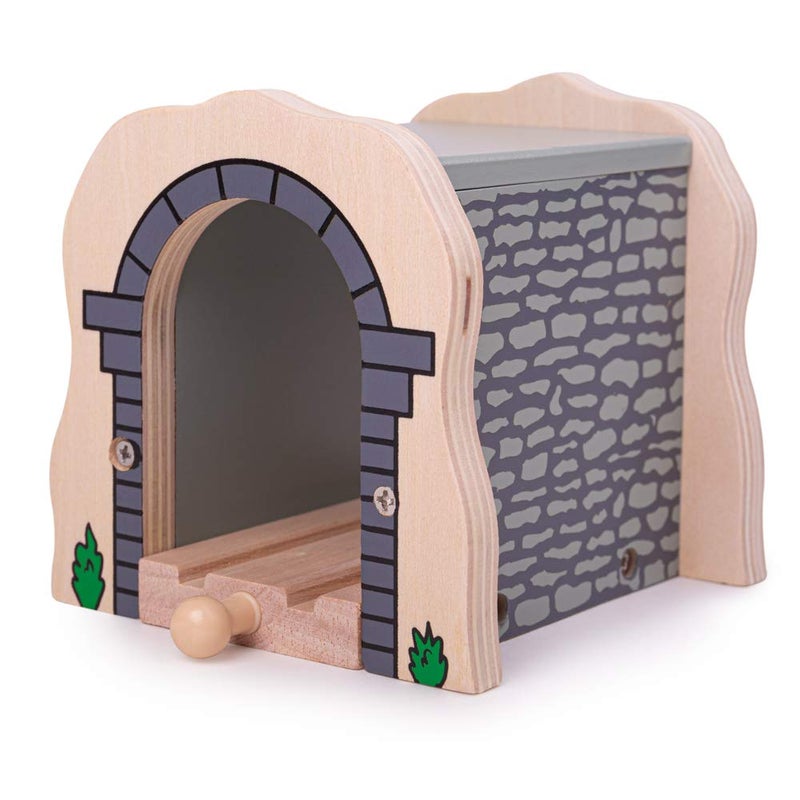 Bigjigs Rail نفق الحجر الرمادي من بيج جigs للسكك الحديدية - متوافق مع العلامات التجارية الكبرى الأخرى للسكك الحديدية الخشبية - Image 1