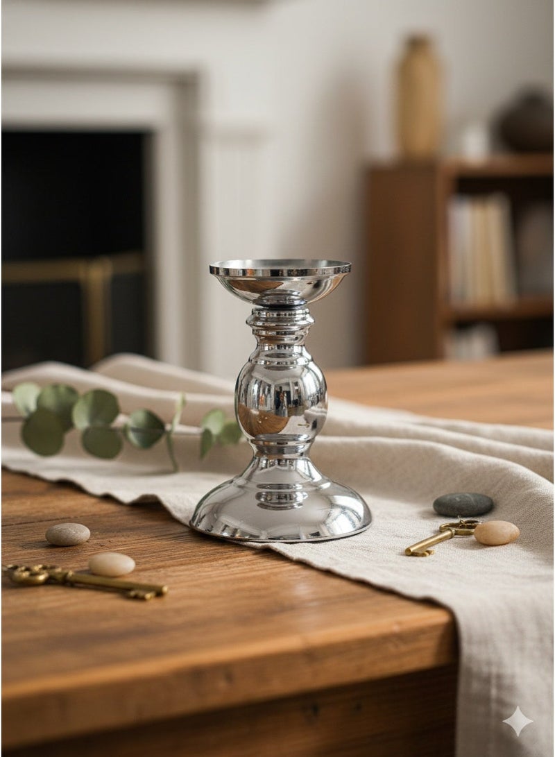 Luxury Metal Candle Holder/Candlestick Holders, Silver/Suitable for Candlelight Dinner Decoration, Wedding Decoration/A Beautiful Gift for Friends and Family - Image 3