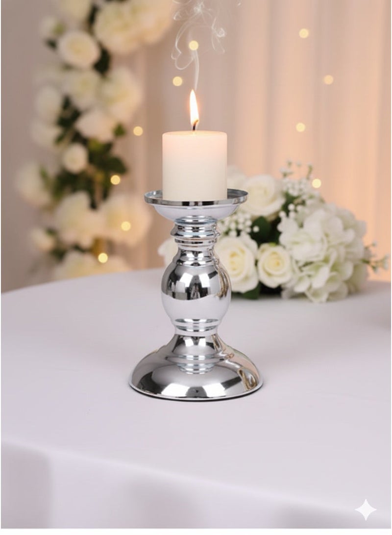 Luxury Metal Candle Holder/Candlestick Holders, Silver/Suitable for Candlelight Dinner Decoration, Wedding Decoration/A Beautiful Gift for Friends and Family - Image 1