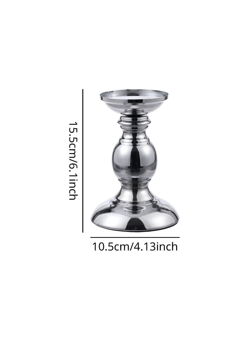 Luxury Metal Candle Holder/Candlestick Holders, Silver/Suitable for Candlelight Dinner Decoration, Wedding Decoration/A Beautiful Gift for Friends and Family - Image 4