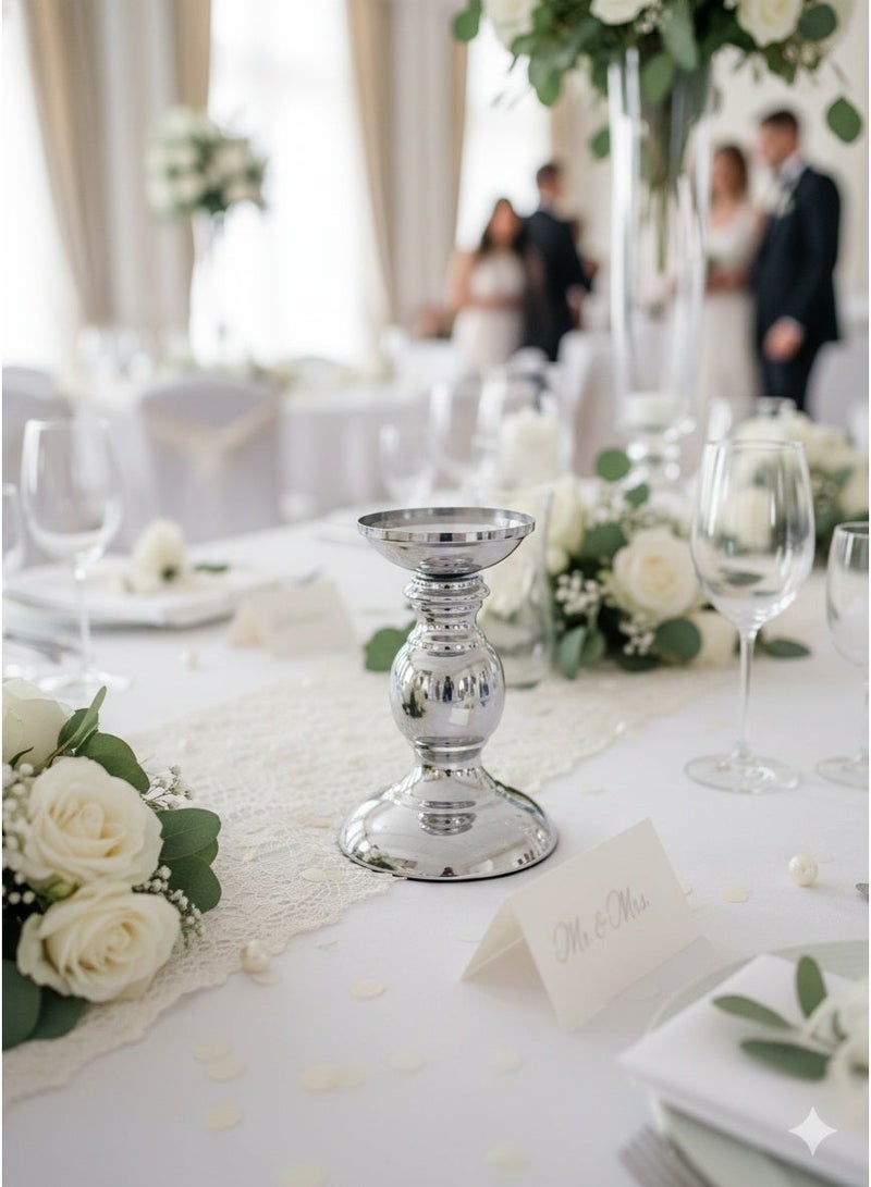 Luxury Metal Candle Holder/Candlestick Holders, Silver/Suitable for Candlelight Dinner Decoration, Wedding Decoration/A Beautiful Gift for Friends and Family - Image 2