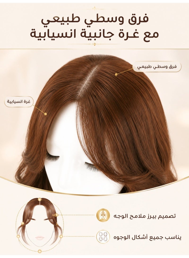 Women's Synthetic Wig with High-Quality Heat-Resistant Fibers and a Natural Look - Styleable and Cuttable with a Middle Part and Soft Waves for Daily Wear and Occasions - Image 5