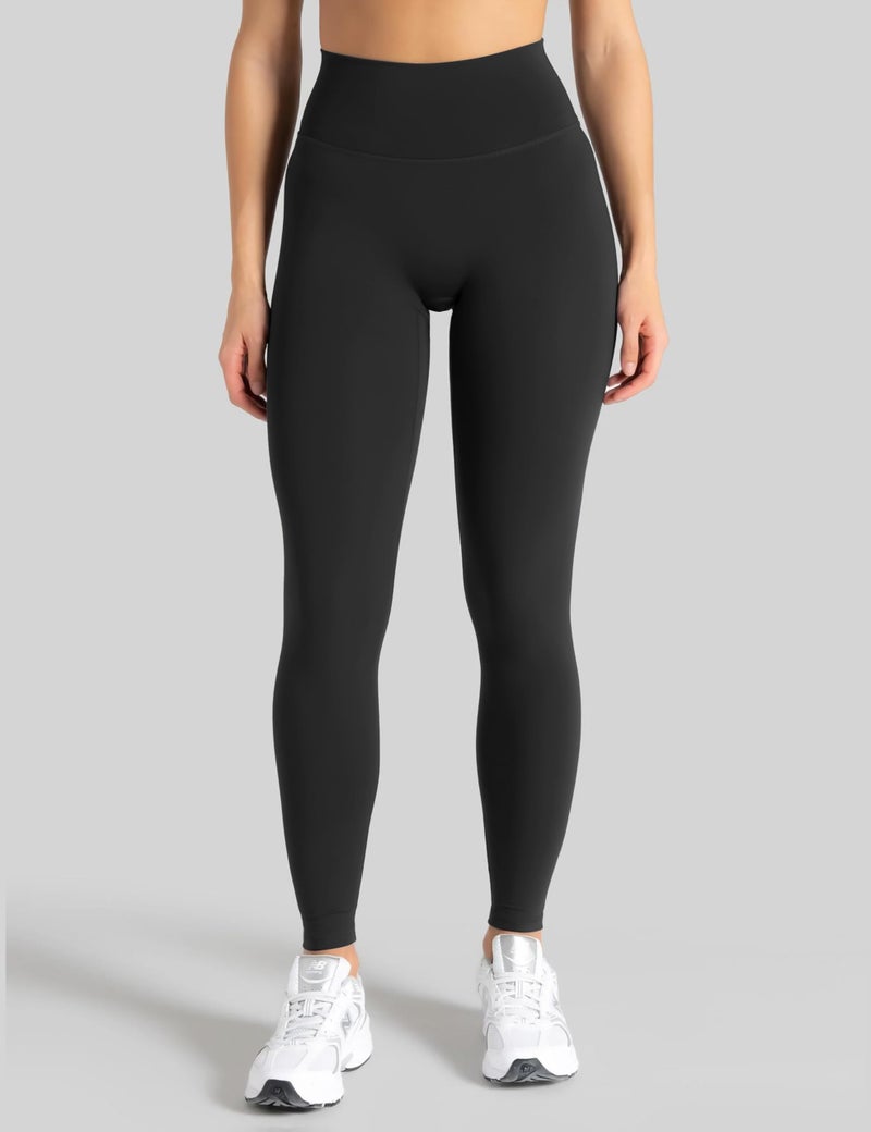 Unthewe Naked-Feel No Front Seam Leggings for Women - High Waisted Buttery Soft Workout Yoga Pants 25"(U810-Black-L) - Image 2