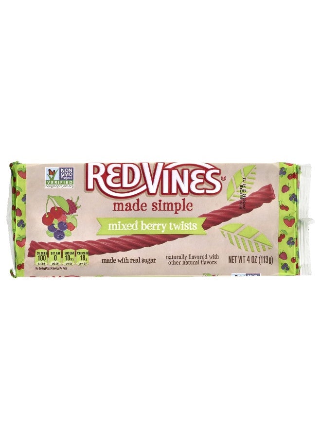 Red Vines, Licorice Tray, Made Simple, Mixed Berry Twists, 4 oz (113 g)
