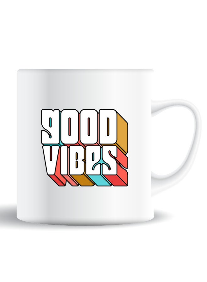Theodor Premium Quality Two Sided Printed Coffee Mug Tea Cup Good Vibes For Home Office, Kids Men Women - Image 1