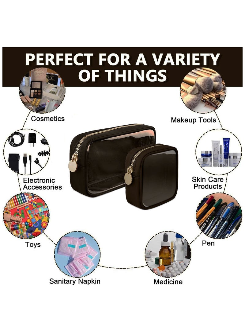 Mini Clear Cosmetic Travel Bag, Cute Nylon TPU Waterproof Toiletry Bag with Zipper - Image 5