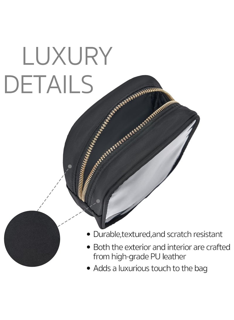 Mini Clear Cosmetic Travel Bag, Cute Nylon TPU Waterproof Toiletry Bag with Zipper - Image 3