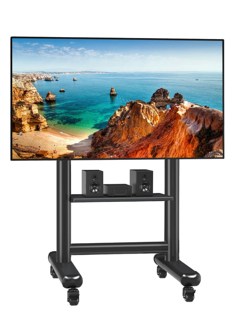 HAMOOD,LED  LCD TV Mount Floor Rack Mobile Cart Universal TV Stands For Conference Room One Machine Movable Touch Panel Trolly Stand TV Screen Size	37"-85" Weight Capacity	150lbs - Image 1
