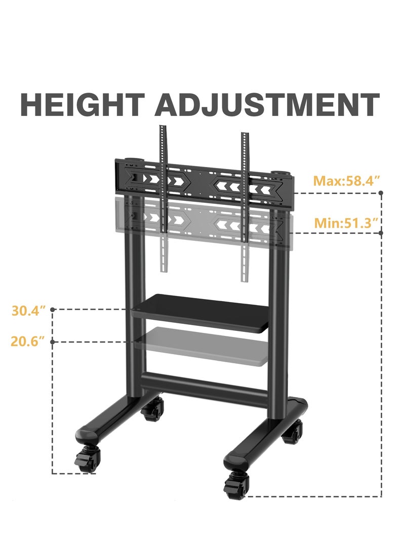 HAMOOD,LED  LCD TV Mount Floor Rack Mobile Cart Universal TV Stands For Conference Room One Machine Movable Touch Panel Trolly Stand TV Screen Size	37"-85" Weight Capacity	150lbs - Image 4
