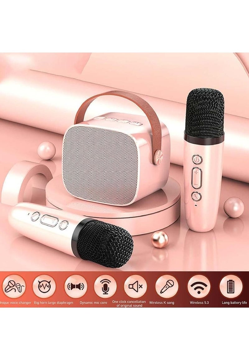 ELTRAZONE New Portable Bluetooth Karaoke Speaker with 2 Wireless Mics – Perfect for Kids & Adults – High-Quality Sound, Wireless Connectivity, LED Lights & Built-In Rechargeable Battery – Ideal for Parties, Singing, and Family Fun  - Image 1