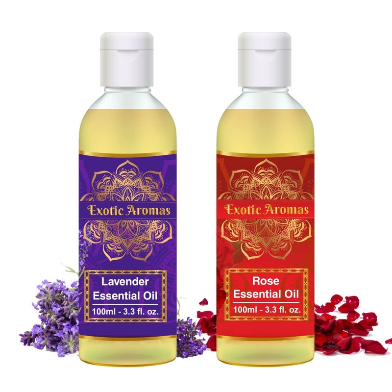 Exotic Aromas Lavender Essential Oil & Rose Oil, Pack of 2, 100 ML - Image 5