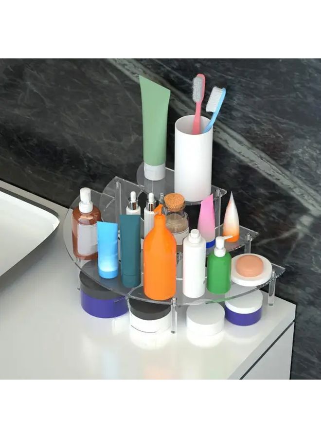 Transparent 3 Tier Acrylic Organizer Stand For Cake Cosmetics Jewelry Storage - Image 5