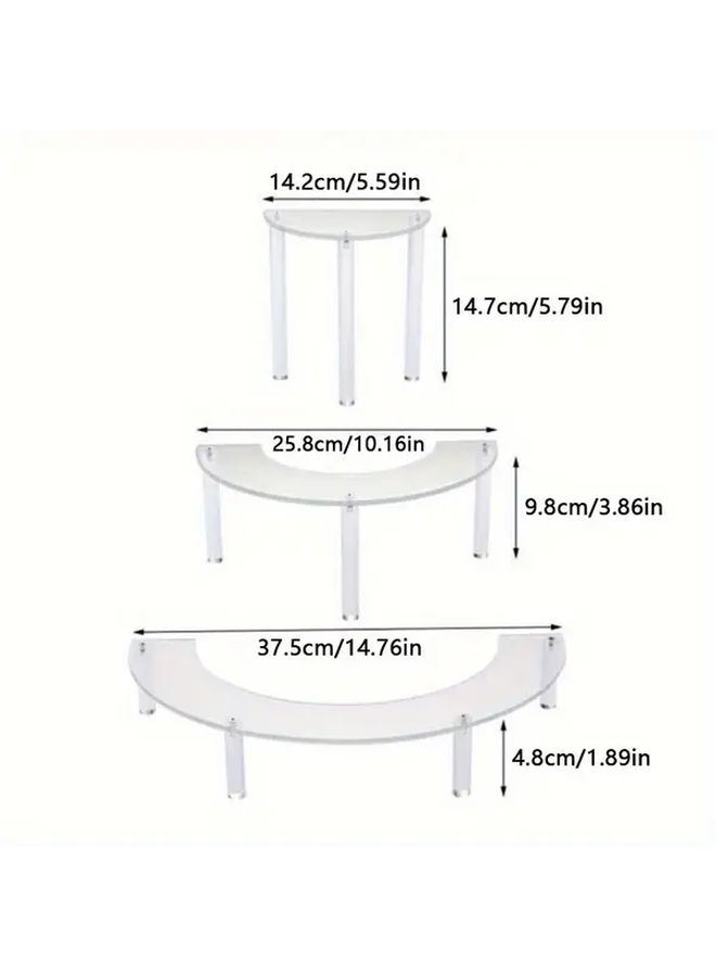 Transparent 3 Tier Acrylic Organizer Stand For Cake Cosmetics Jewelry Storage - Image 3