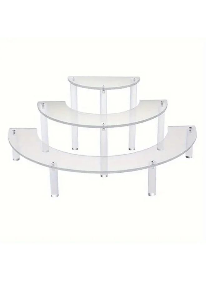Transparent 3 Tier Acrylic Organizer Stand For Cake Cosmetics Jewelry Storage - Image 1