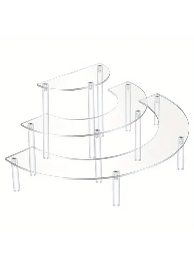 Transparent 3 Tier Acrylic Organizer Stand For Cake Cosmetics Jewelry Storage - Image 2