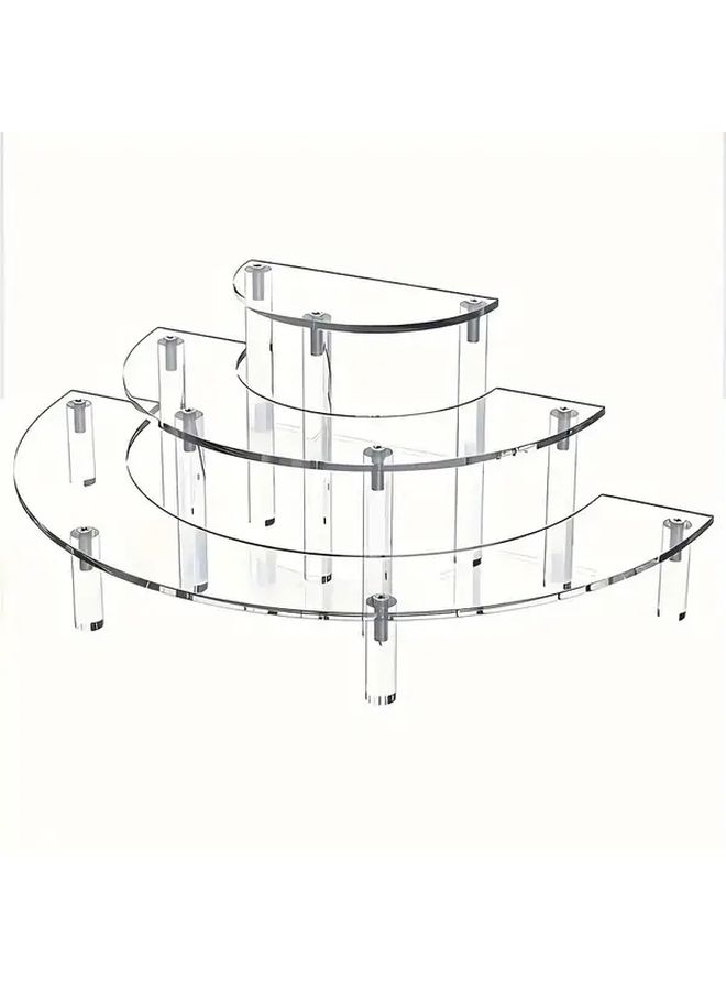 Transparent 3 Tier Acrylic Organizer Stand For Cake Cosmetics Jewelry Storage - Image 4