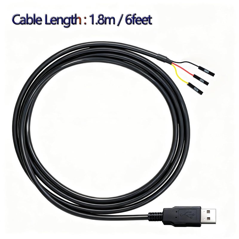 NITMTYOU 6 Feet USB to TTL-232R-RPI 3.3V Adapter Cable, USB to TTL Serial Serial UART Cable TX RX Signal 3 Pin 3v3 Level Signal 2.54mm Dupont Female Header Windows Linux MAC OS - Image 4
