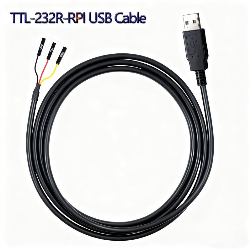 NITMTYOU 6 Feet USB to TTL-232R-RPI 3.3V Adapter Cable, USB to TTL Serial Serial UART Cable TX RX Signal 3 Pin 3v3 Level Signal 2.54mm Dupont Female Header Windows Linux MAC OS - Image 3