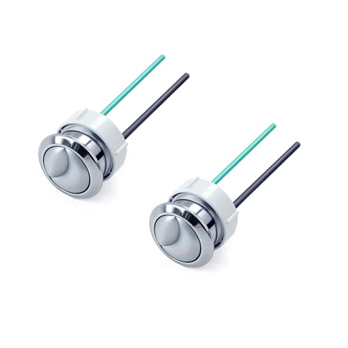 Lychee Light Dual Flushing Toilet Push Button Spare Parts, Top Toilet Button Replacement, Compatible with Geberit & Kohler, Satin Chrome, 1.5inch (38mm) Hole, Toilet Tank Lid (2-Pack) - Image 1