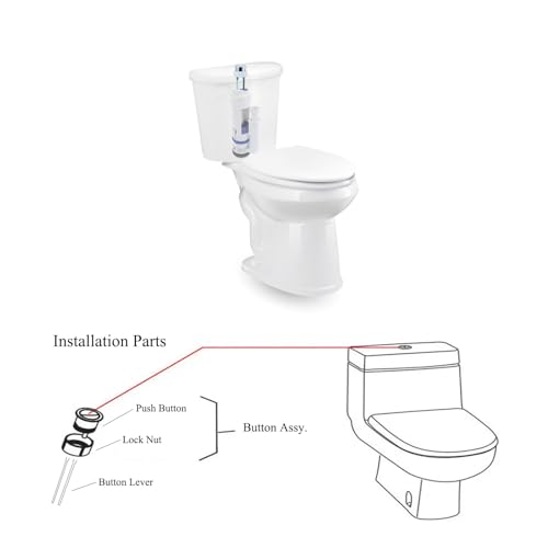 Lychee Light Dual Flushing Toilet Push Button Spare Parts, Top Toilet Button Replacement, Compatible with Geberit & Kohler, Satin Chrome, 1.5inch (38mm) Hole, Toilet Tank Lid (2-Pack) - Image 5
