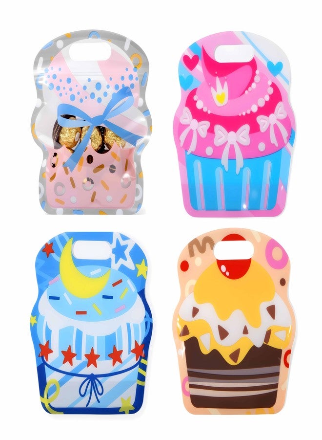 SUNCOLOR Party Favor Bags for Kids Birthday, 28 Pack Plastic Goodie Gift Bags with Handles, Assorted Colors - Image 1