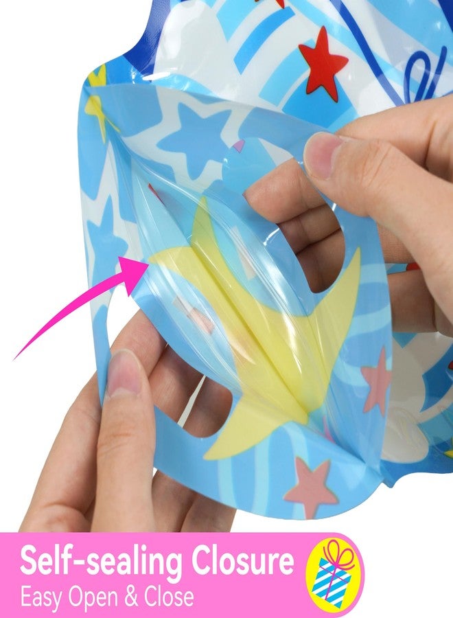 SUNCOLOR Party Favor Bags for Kids Birthday, 28 Pack Plastic Goodie Gift Bags with Handles, Assorted Colors - Image 3