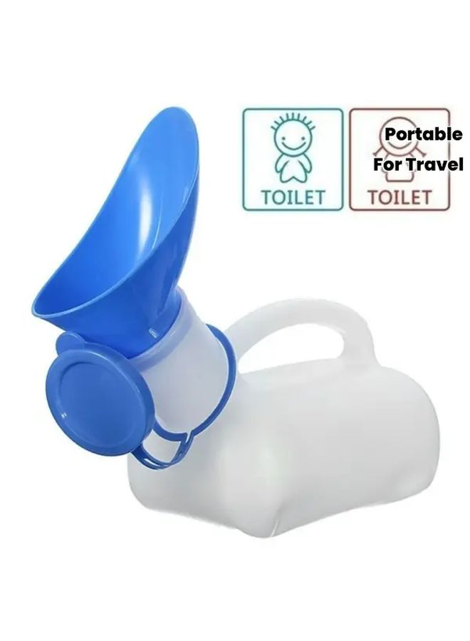 White Portable Urinal For Men And Women Travel Toilet With Ergonomic Handle - Image 1